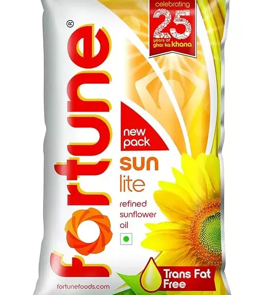 Fortune Sunlite Refined Sunflower Oil, 870/910 gm(weight may vary) Pouch